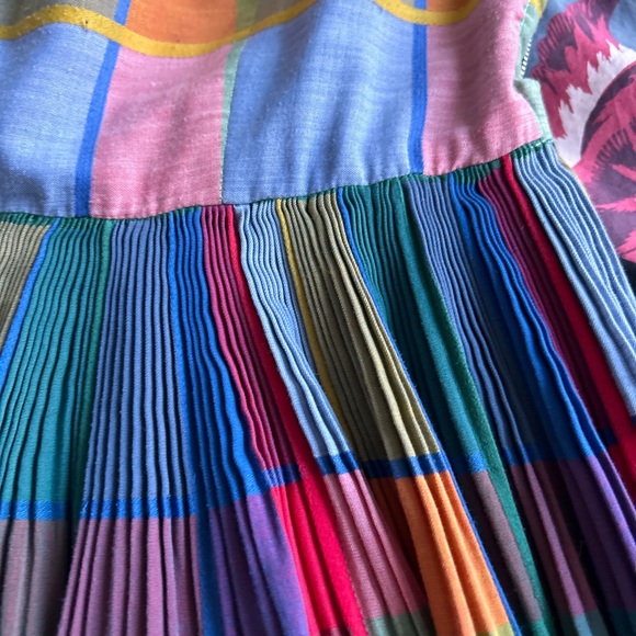 Vintage Handmade Colorful Striped Sleeveless Dress - Picture 6 of 7